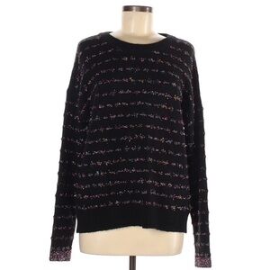 ⏰Tribekka 44 M black crew neck sweater w metallic